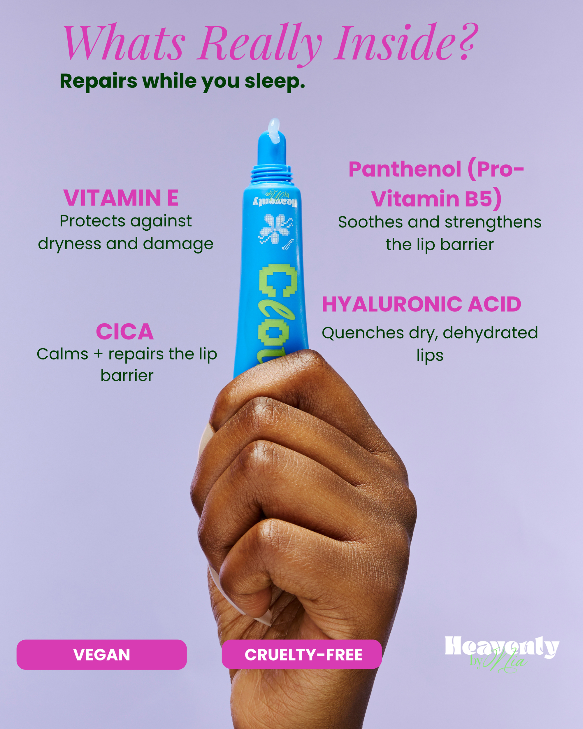 Overnight recovery for dry, sensitive lips
